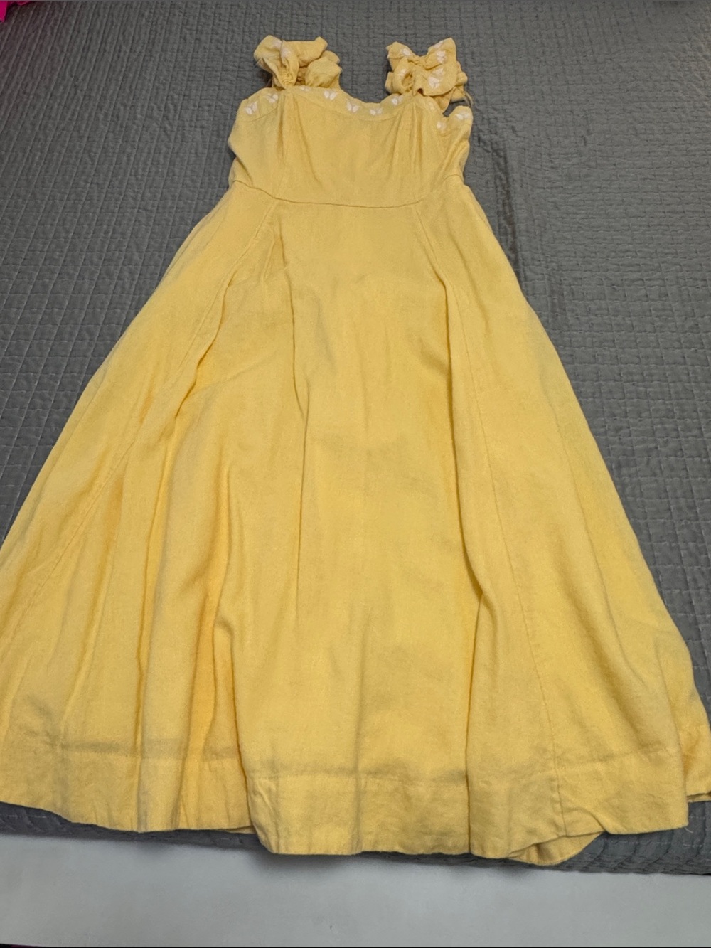 Yellow Ruffle Strap Party Dress